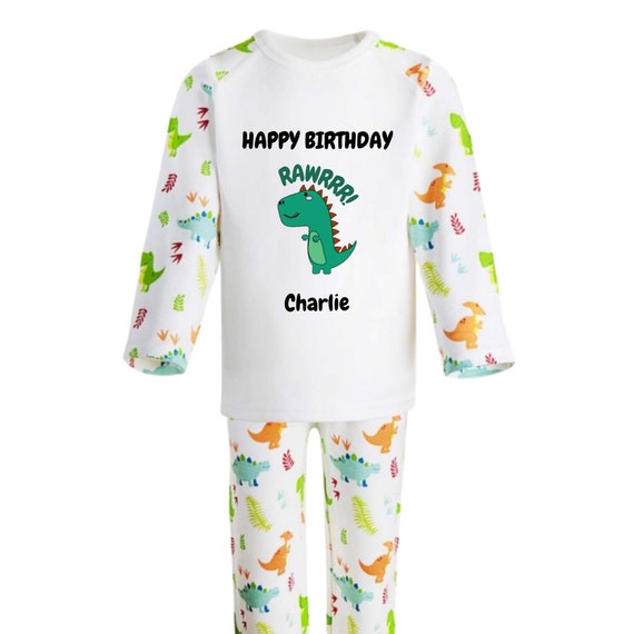 Boys Personalised Birthday Pyjamas Boys Personalised Dinosaur