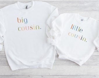 Big Cousin Little Cousin Jumpers | Matching Cousins | Baby Announcement | Family Matching | New Baby Gift