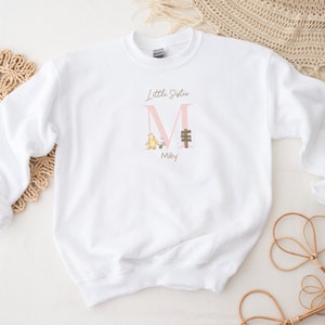 Grandes soeurs Petites soeurs Pulls assortis Sweat-shirts assortis personnalisés Winnie l'ourson pour fille Cadeau pour fille Faire-part de bébé Little Sister