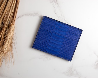 Handmade Personalised Slim Snakeskin Leather Wallet