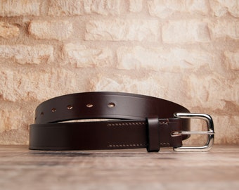 Brown Leather Belt. Custom Mens Belt. Men's Leather Belt Handmade.