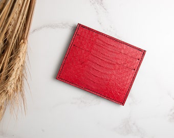 Handmade Personalised Slim Snakeskin Leather Wallet