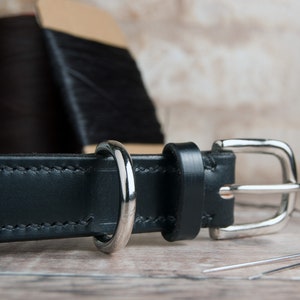 Black Leather Dog Collar. Luxury Dog Collar image 4