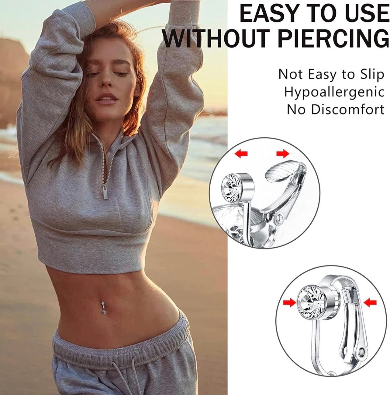 Cartilage Piercing Fake Belly Button Piercing Without Glue Diy