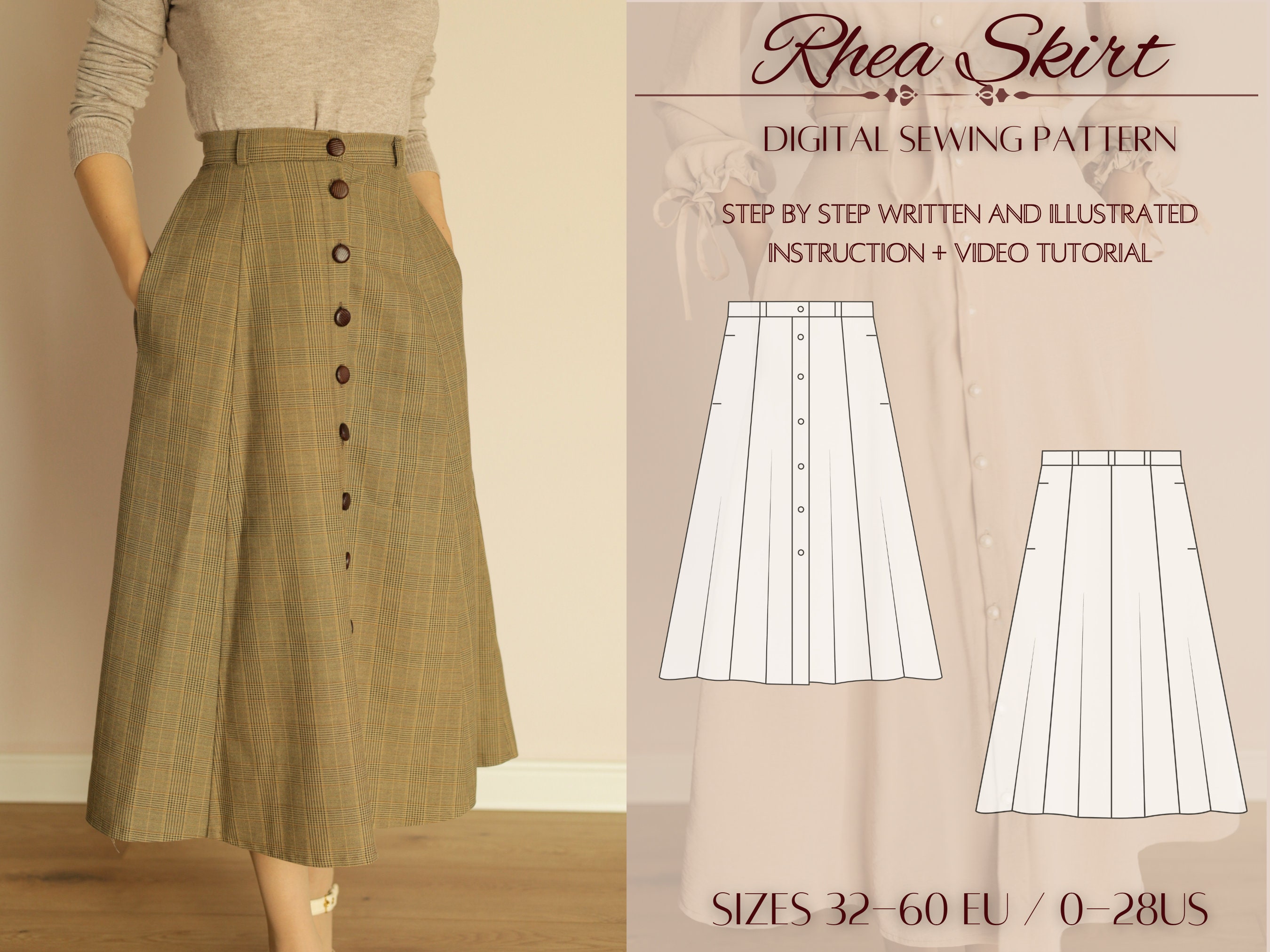 A Line Skirt With Pockets Pattern 2024
