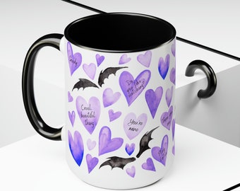 Rhysand Quotes Mug | Officially Licensed ACOTAR SJM Quotes | ACOMAF Merch | Rhysand Art | Two-Tone Mug, 15oz | Suriel Sells acotar mug