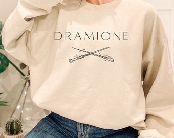 Dramione Sweatshirt | Crossed Wands | Malfoy Granger Crewneck Sweatshirt | Dramione Fanfiction Merch
