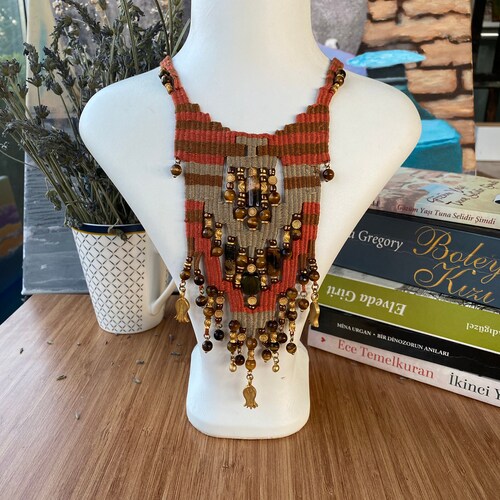 Boho Hand Woven Pendant Necklace - shops elegance of orange