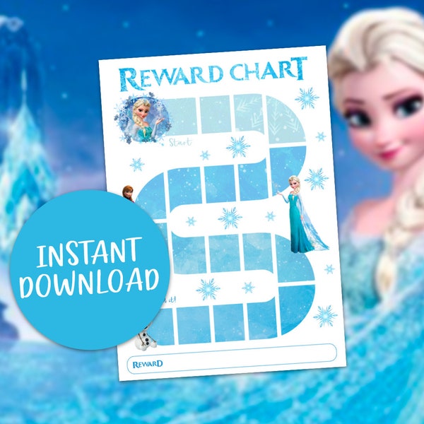 Frozen Reward Sticker Chart Instant Download Motivational wall chart