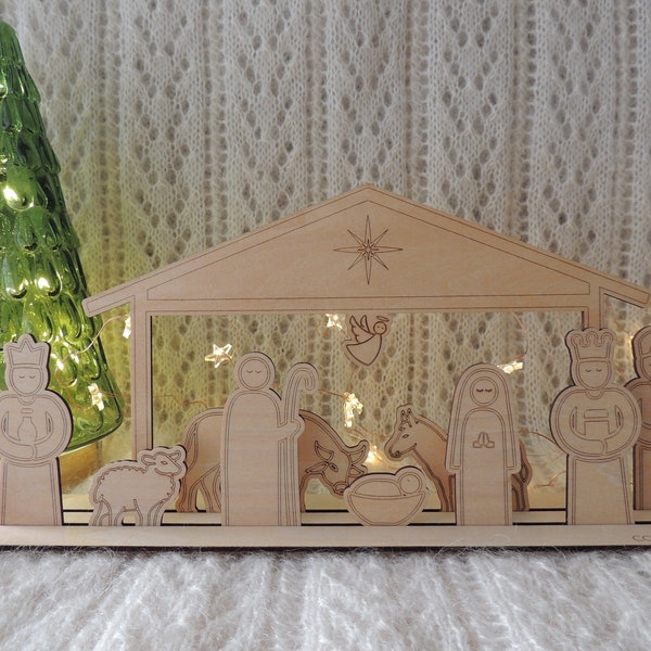 Crèche de Noël en bois