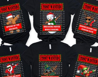 Matching Holiday Pajamas for Family, Christmas PJs, Family Christmas Pajamas, Funny Criminal Family Christmas Shirts North Pole Correctional