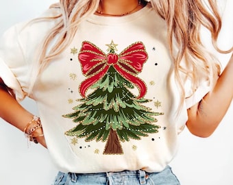 Coquette Christmas Tree Bow Shirt, Griswold Christmas Sweatshirt Tree , Christmas Sweatshirt for Women, Christmas Coquette Christmas Shirt