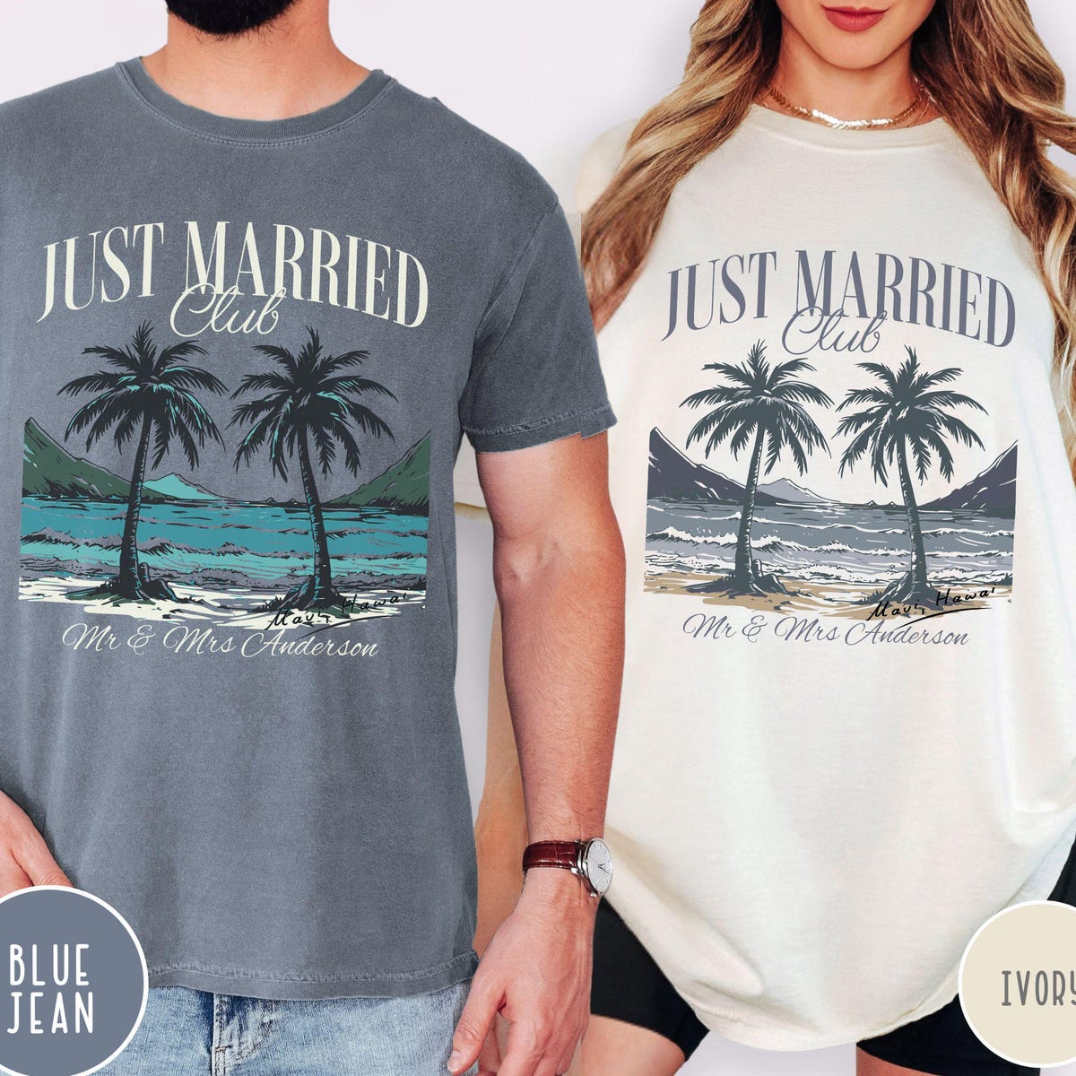 Honeymoon Vacation Shirts, Mr and Mrs Shirts, Custom Couples Just Married Shirt, Hubby Wifey Shirt, His and Hers Shirts, Newlywed Gifts