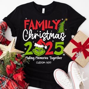 Custom Christmas Family 2026 Shirt Grinchy Matching Shirts, Family Men Funny shirt, Christmas Family shirt , Personalized Christmas Shirt image 2