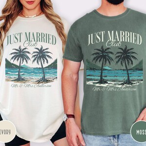 Just Married Shirt, Mr and Mrs Shirts, Custom Couples Honeymoon Vacation Shirts, Hubby Wifey Shirt, His and Hers Shirts, Honeymoon Vibes Tee