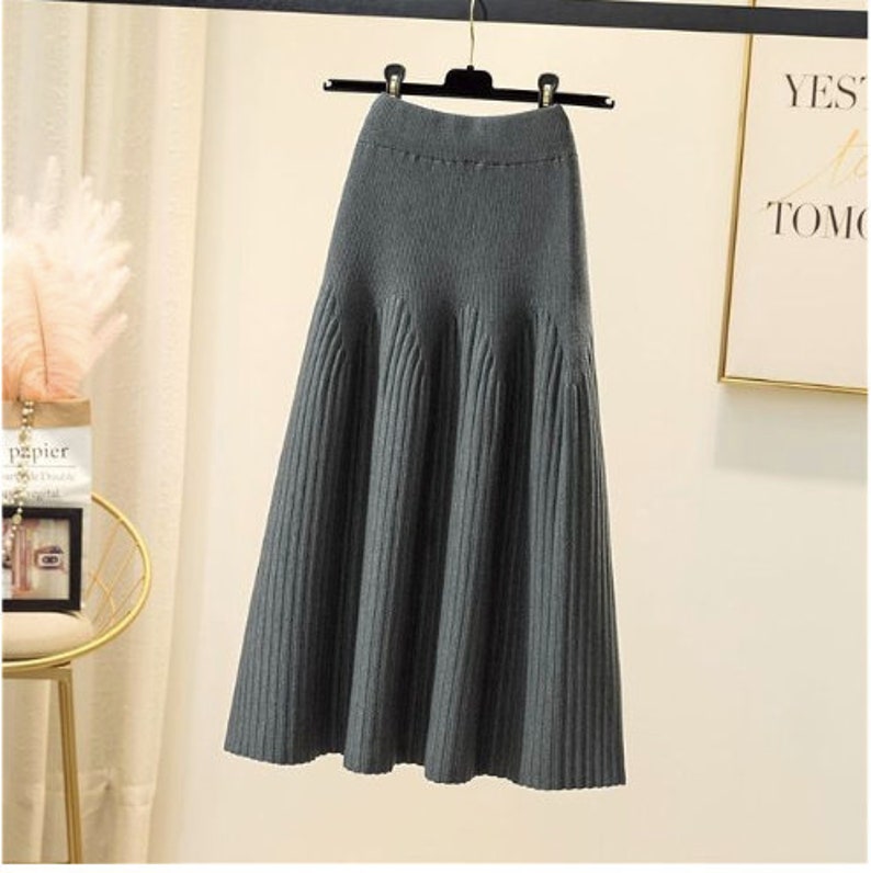 2022 Autumn and Winter Mid-length Solid Color A-line Skirt - Etsy