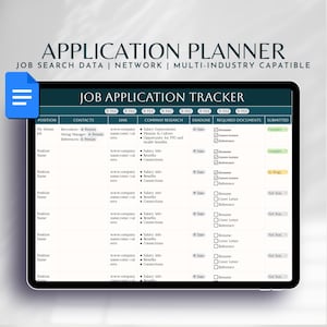 Digital Job Application Planner Career Tracker, Editable Application Log, Professional Networking Organizer, Undated Job Search Template