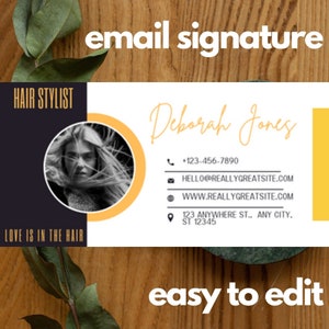 Email Signature | Gmail Signature | Email Signature Template | Gmail Email Signature Template | Stationery | Gmail | Hair Stylist | Barber