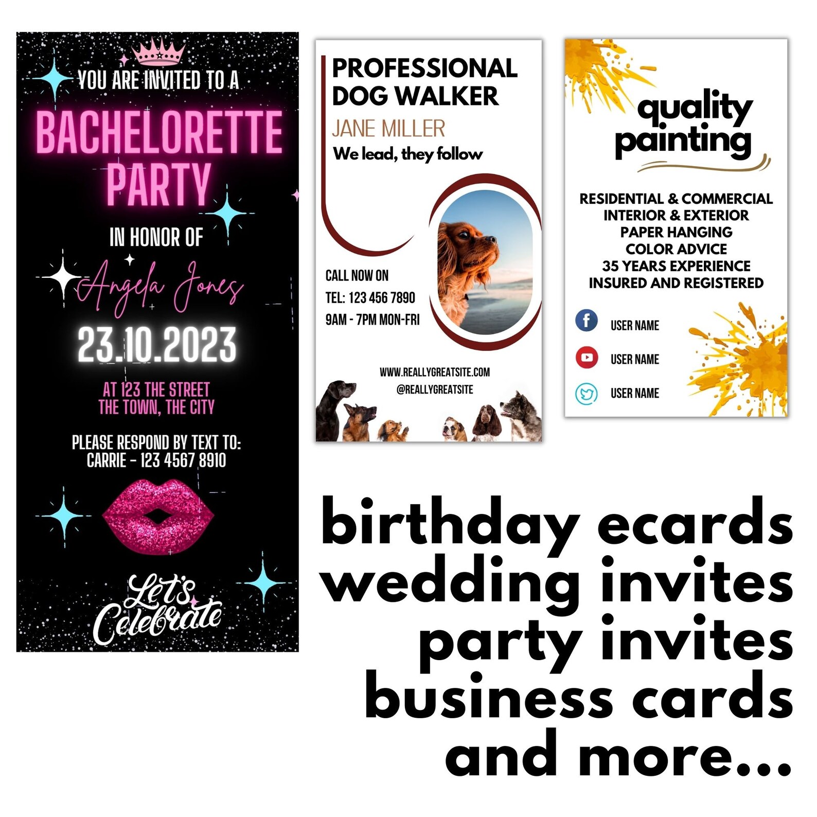 Digital Invitation for Text Message Invite, Animated Invitation ...