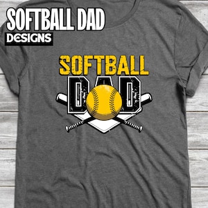 Softball Dad PNG | Digital Download | Transparent Background, Softball Dad gift png, use the softball png for softball shirts, mugs