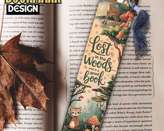 Perdido na floresta - Marcador de livro para impressão | PDF digital de 300 DPI para download marcadores de livro, marcador png para download