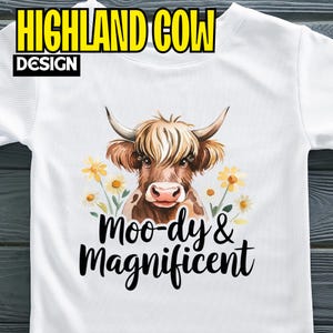 Highland cow png funny design, highland cow png for sweatershirts, tees, mugs, caps and more, use great for highland cow decor and prints