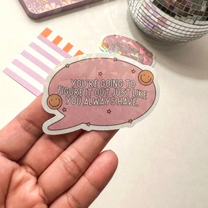 Mental health awareness sticker, strength and empowerment stickers, self care stickers for water bottle, mental health stickers, holographic