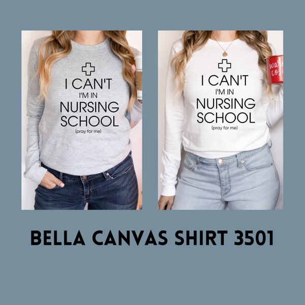 Funny Nursing School Warm-Up Undershirt - Long Sleeve Student Nurse TEE - Under Scrubs