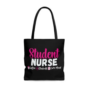 Nursing School Bag, Clinical Bag, Nursing Student Tote, Black Nurse Tote, Nursing Student Gift, PN, RN