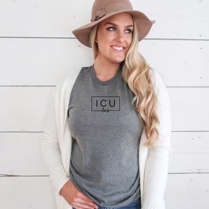 Minimalist Custom Nurse Shirt, Nurse Grad Gift, Personalized Nurse Gift, ICU, ER, NICU, Nurses Week Gift Deep Heather (Gray)