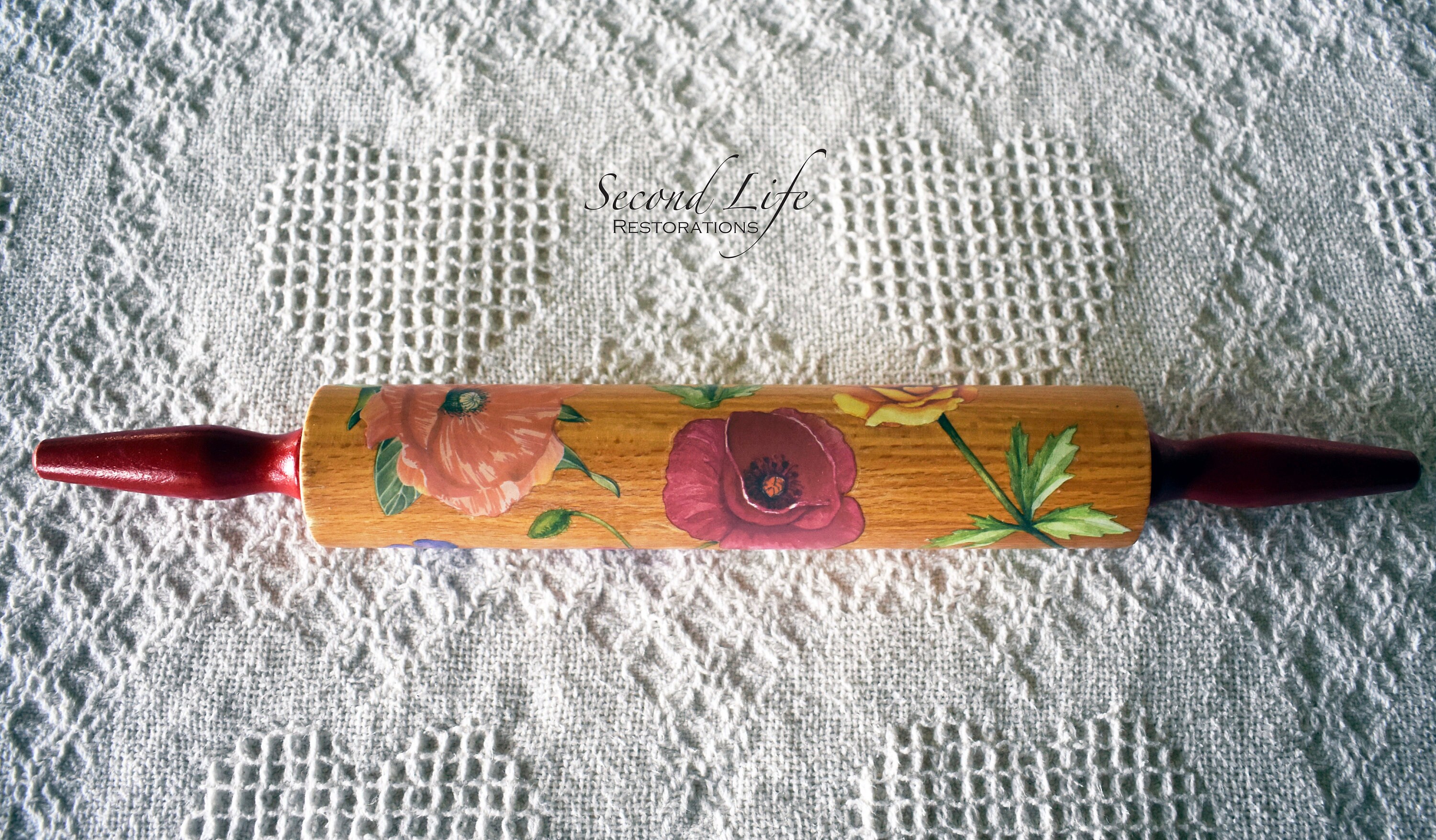 Upcycled Vintage Rolling Pinfloral Decorative Rolling Pin Etsy