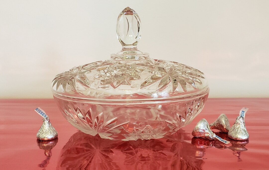 Clear Candy Dish With Lid by Anchor Hocking Etsy