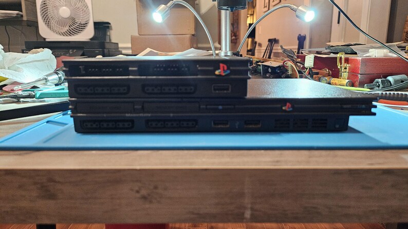 Playstation 2 PS2 Super Slim Digital Bundle custom/modded Internal ...
