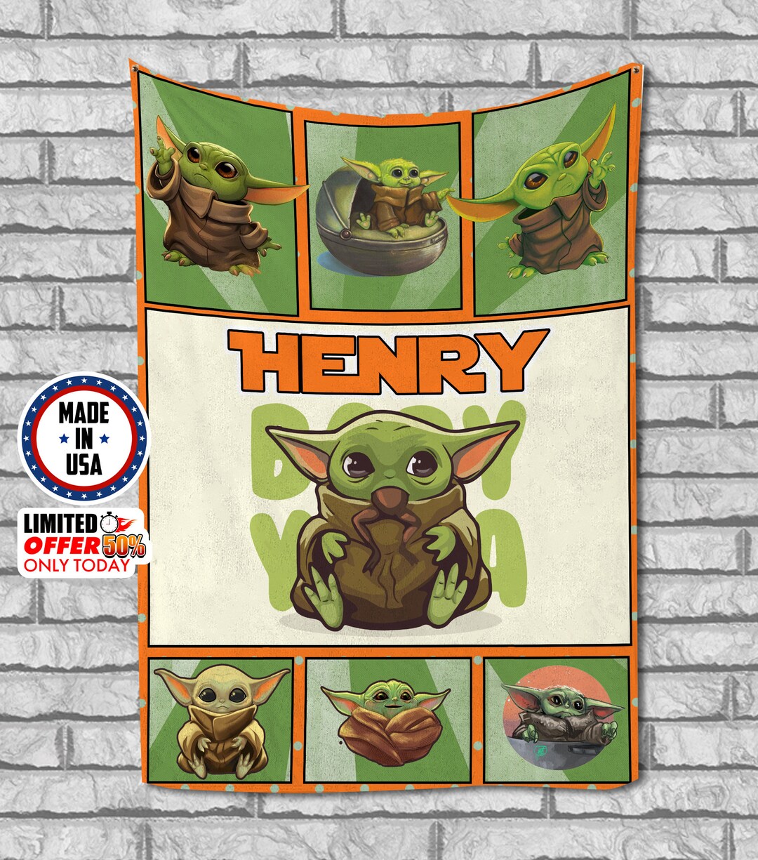Personalized Baby Yoda Blanket Baby Yoda Bedding Set Star Etsy