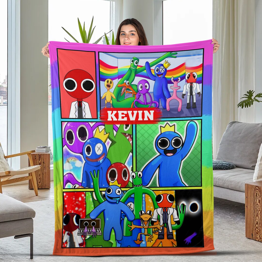 Personalized Rainbow Friends Blanket Rainbow Friends Blanket Etsy