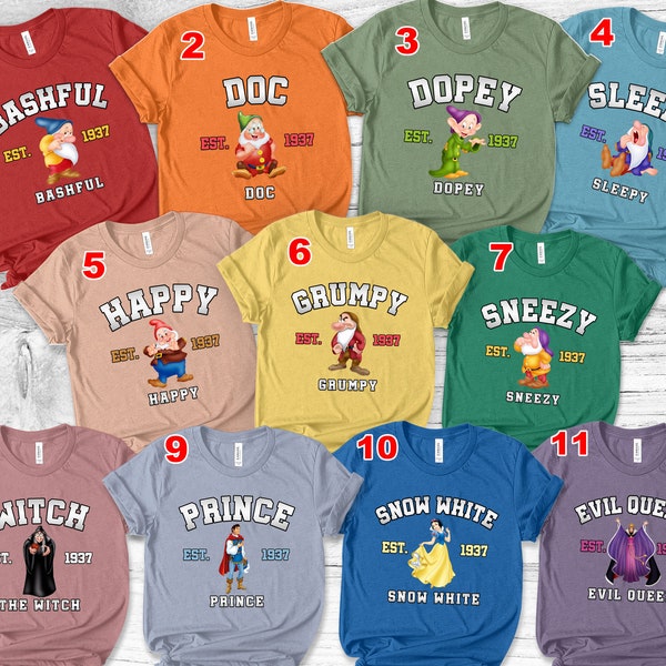 Seven Dwarfs Shirts - Etsy