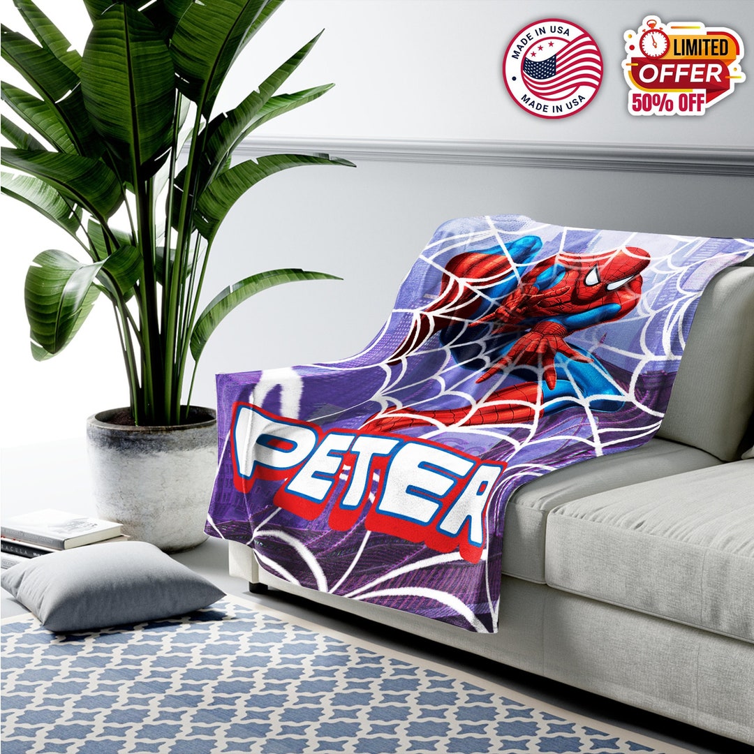 Personalized Family Spiderman Blanket Spiderman Fleece Blanket Etsy