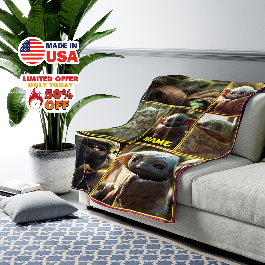 Personalized Baby Yoda Blanket Baby Yoda Bedding Set Star Etsy