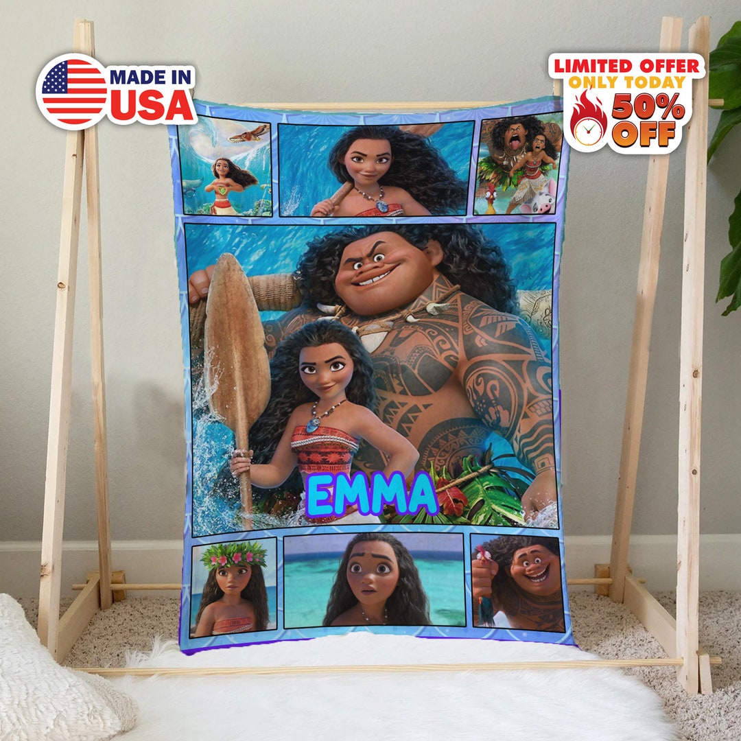 Personalized Moana Blanket Moana Birthday Gift Moana Etsy
