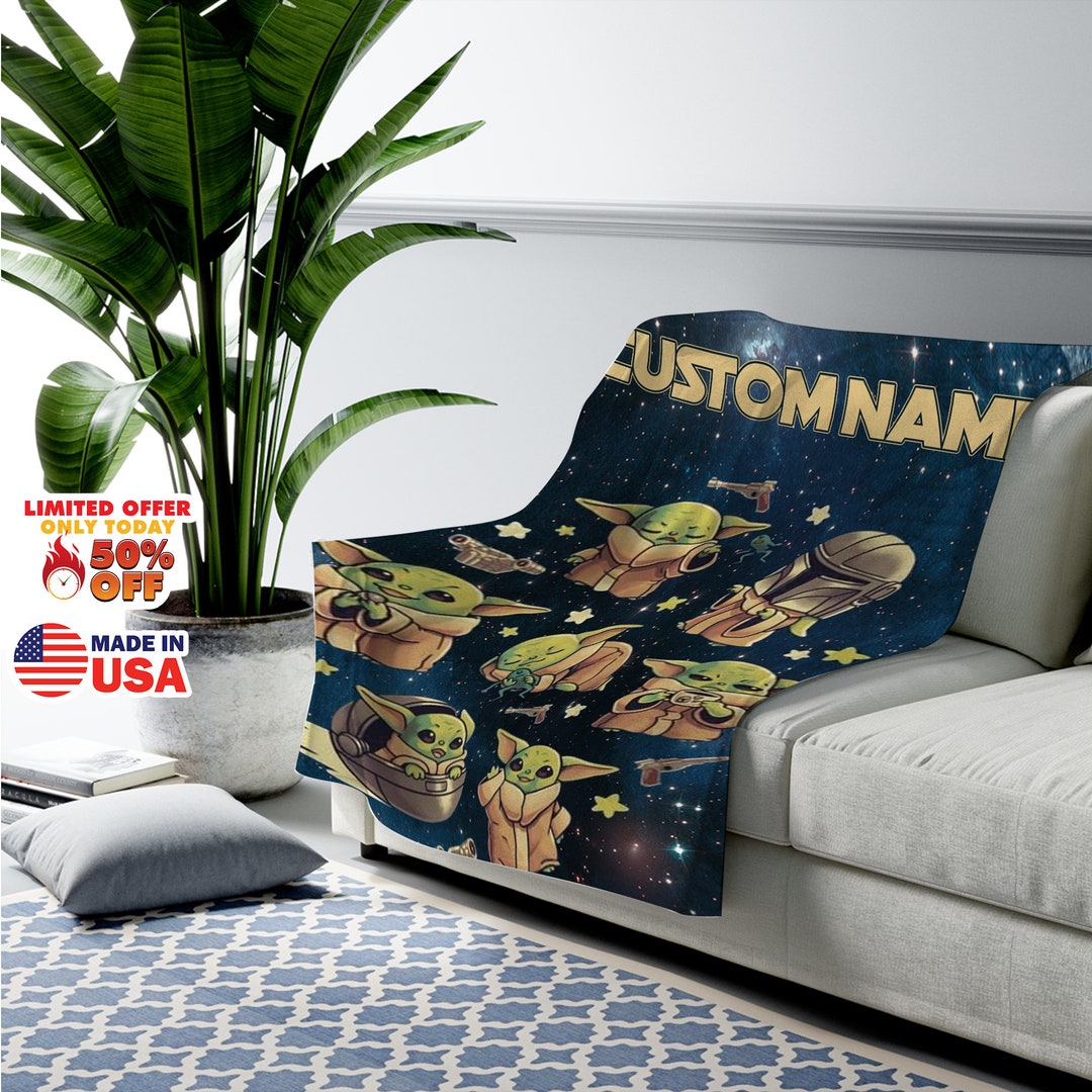 Personalized Baby Yoda Blanket Baby Yoda Bedding Set Star Etsy