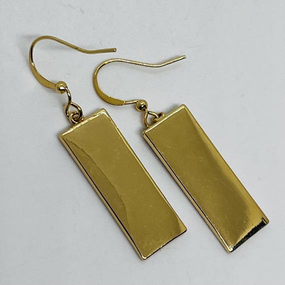 Beautiful Gold Tone Rectangular Purple + Green En… - image 14