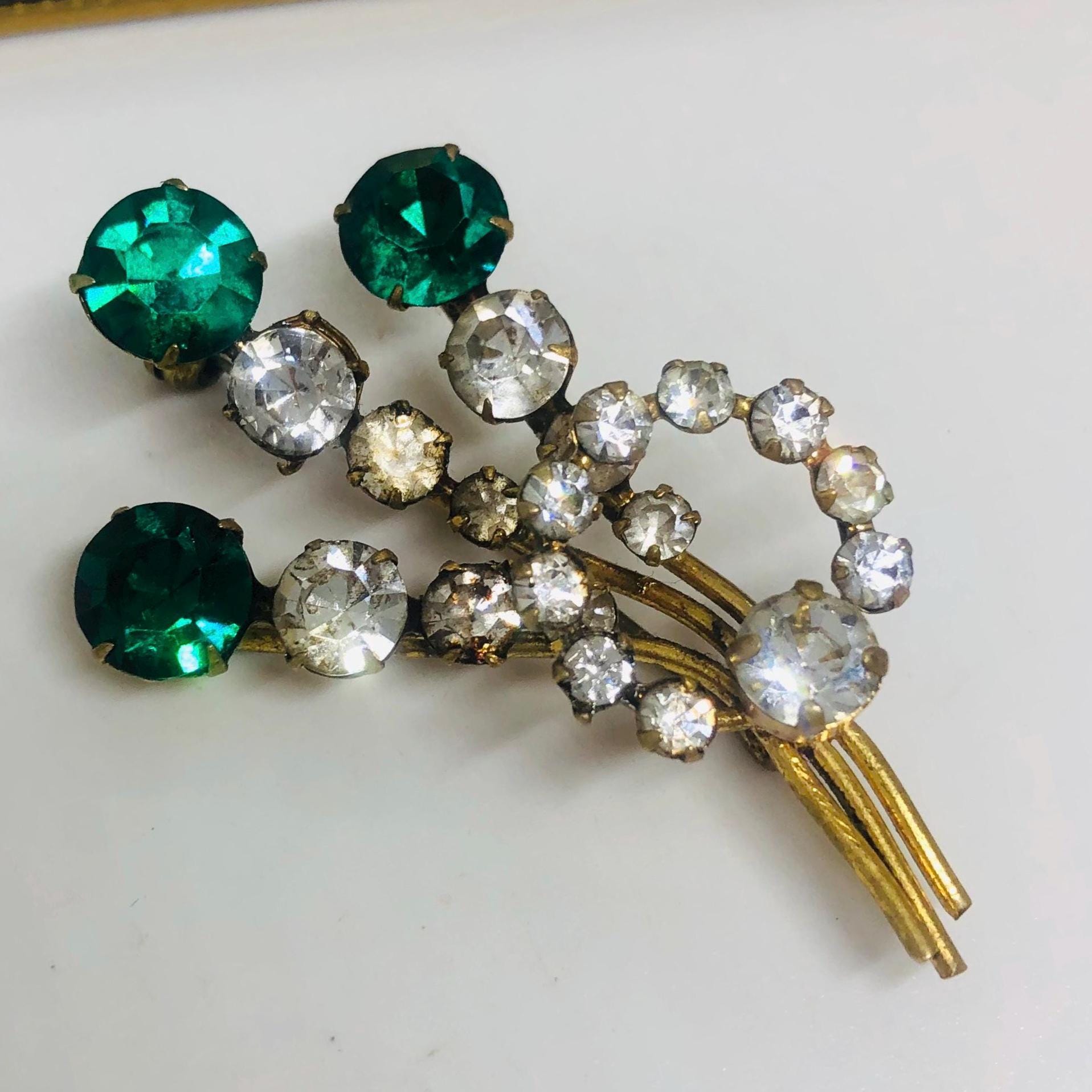 Jewellery Bijouterie Orlov Emerald Diamond Brooch UK