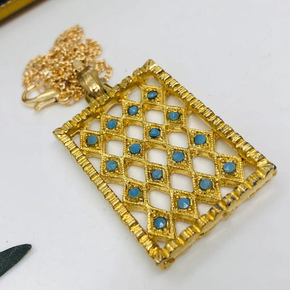 Striking Rectangular Harlequin Pendant. Beautiful… - image 1