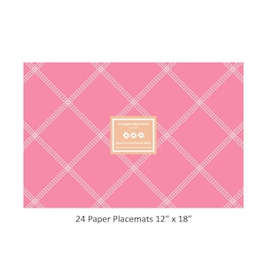 Pink and White Farmhouse Paper Placemats - Set of 24 Paper Placemats 12&quot; x 18&quot; - Disposable Placemats