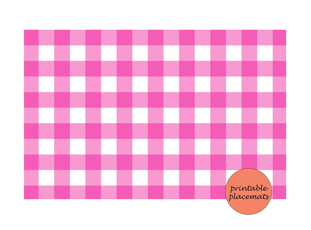 11 X 17 Hot Pink Gingham Paper Placemats Etsy