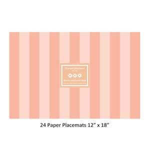 Creamsicle Stripes Paper Placemats - Set of 24 Paper Placemats 12&quot; x 18&quot; - Disposable Placemats