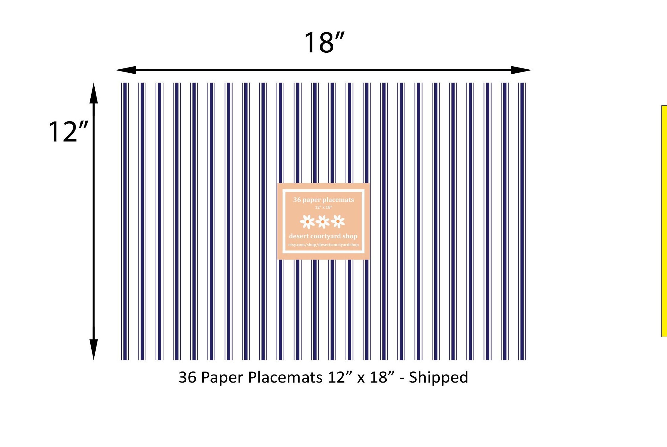 Navy Vinyl Placemats - 4 Pack
