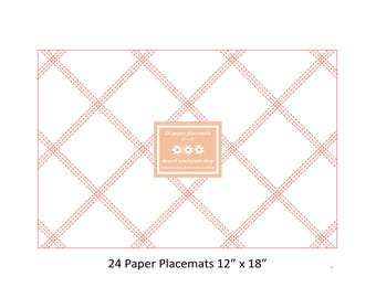Red Farmhouse Paper Placemats - Set of 24 Paper Placemats 12" x 18" - Disposable Placemats