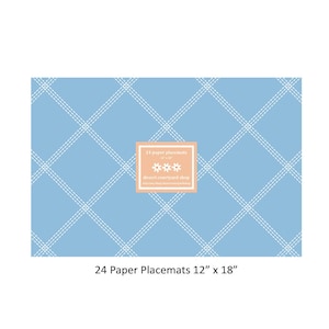 Country Blue and White - Farmhouse Paper Placemats - Set of 24 Paper Placemats 12" x 18" - Disposable Placemats