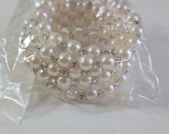 Multi layer faux pearl bracelet